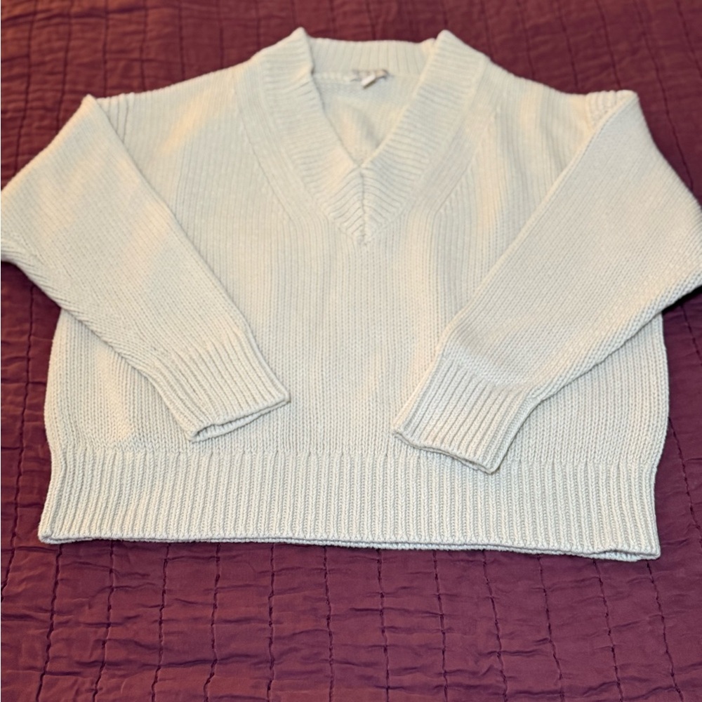 J. Crew Light Cream Relaxed  V-Neck Sweater